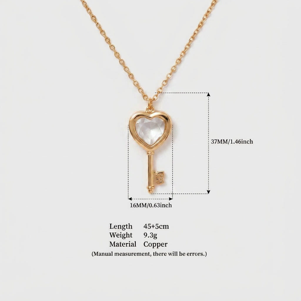 Key lock opening and closing necklace by My Store, featuring an adjustable pendant clasp mechanism