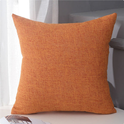 Plain cotton linen thickened square sofa cushion pillow in a neutral fabric cover