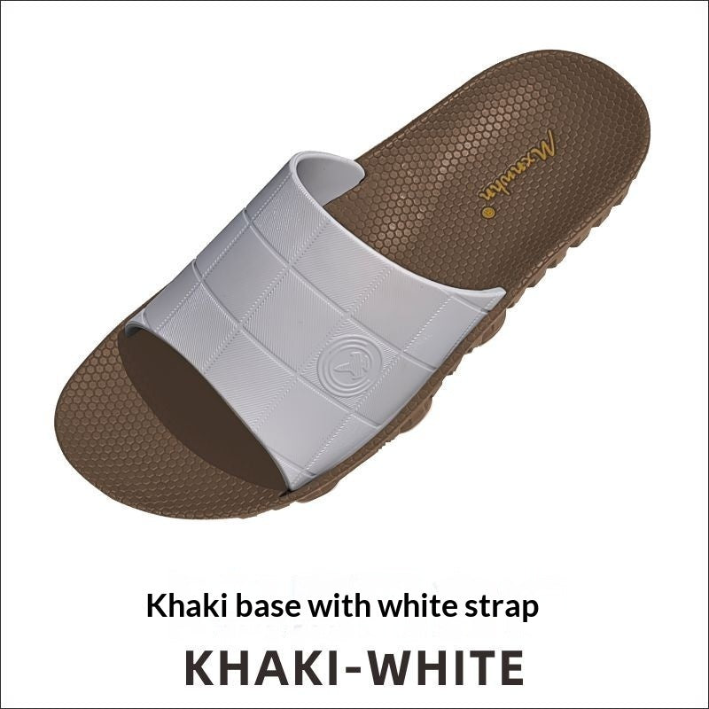 Men's non-absorbent rubber-soled casual slippers in a simple, comfortable design