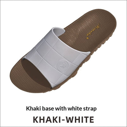 Men's non-absorbent rubber-soled casual slippers in a simple, comfortable design