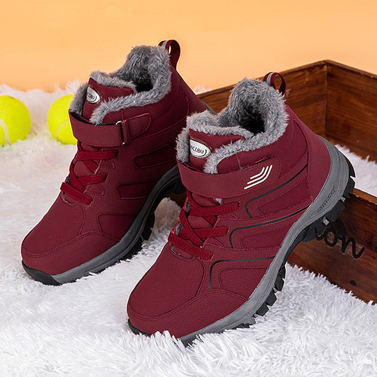 Fashionable winter fleece warm elderly shoes with soft lining and nonslip sole