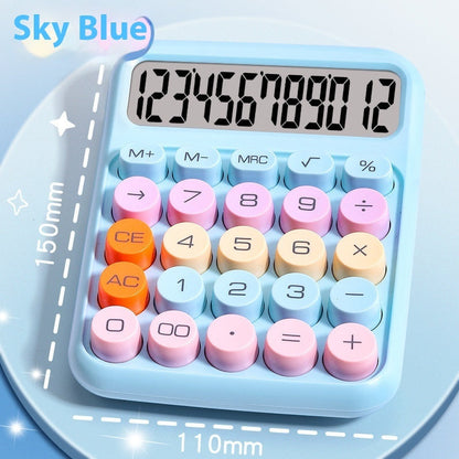 My Store multifunctional calculator for college students and children, compact handheld design in black and white