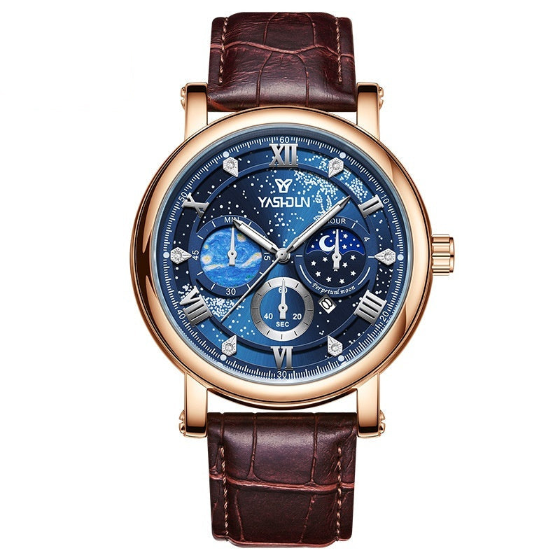 Men's watch with a sophisticated vast starry sky dial design