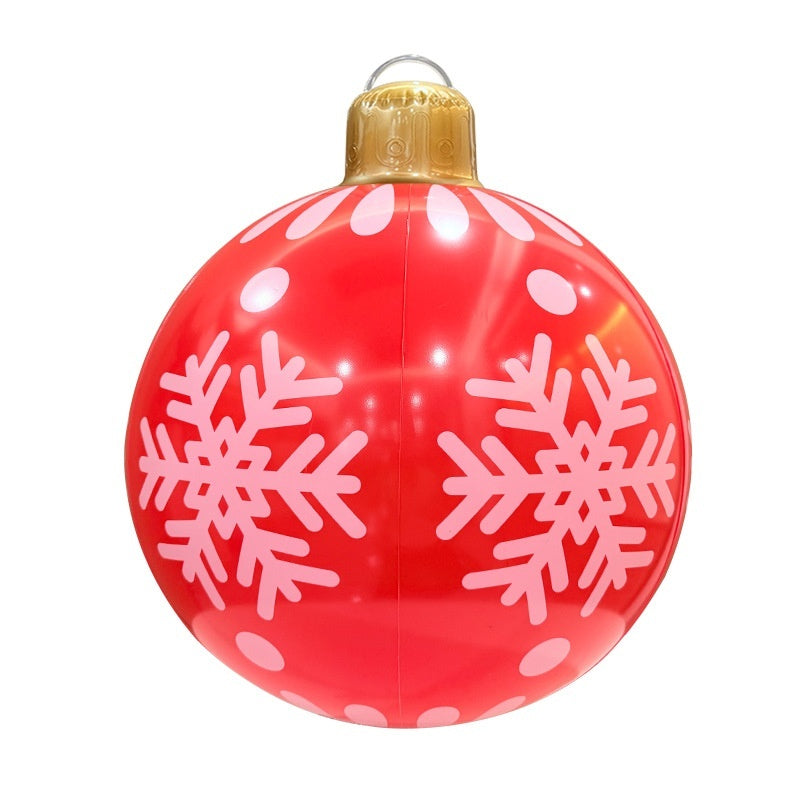 Inflatable Christmas ball outdoor garden decoration displayed for holiday decor