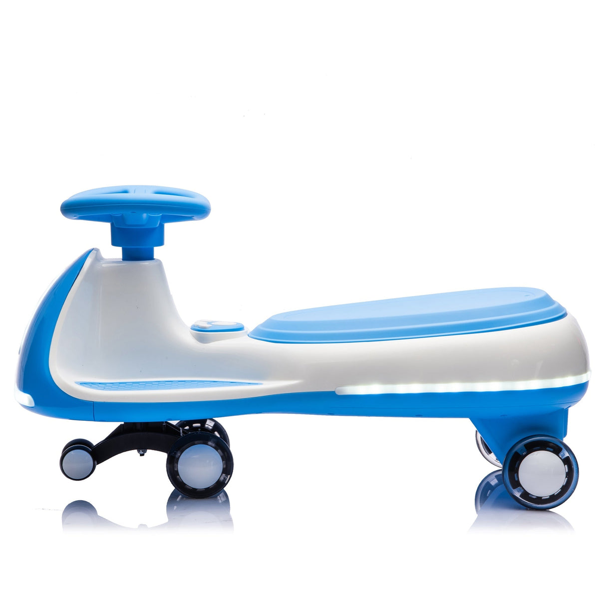 12V electric wiggle ride-on toy car with dual motors and LED lights, designed for kids by GBruno Store.