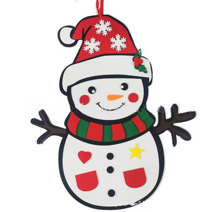 Children's DIY felt Christmas tree with lights, colorful removable ornaments and star topper