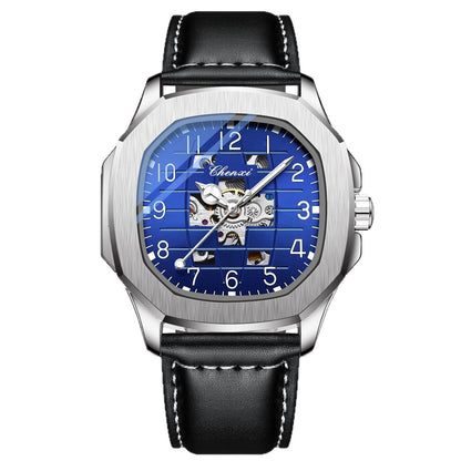 High-end square mechanical men's watch with a classic dial design