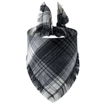 Plaid tassel triangle scarf pet dog accessory from My Store