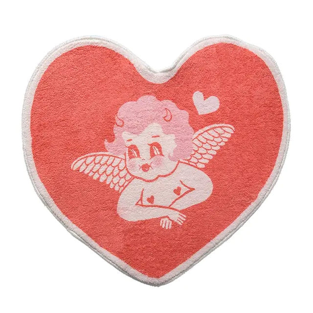 Cute Heart-Shaped Imitation Cashmere Floor Mat