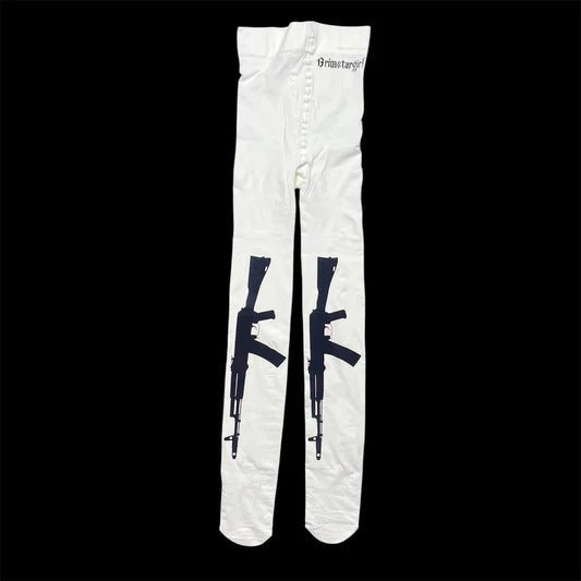 Printed sweet and edgy Japanese-style pantyhose for women in an all-season JK-style design