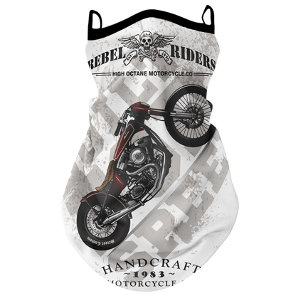 Motorcycle riding sun-protection face mask ear-loop headscarf in black fabric by My Store