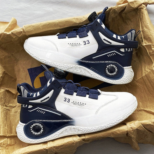 Autumn and winter youth rotating button sports running shoes in a durable athletic design