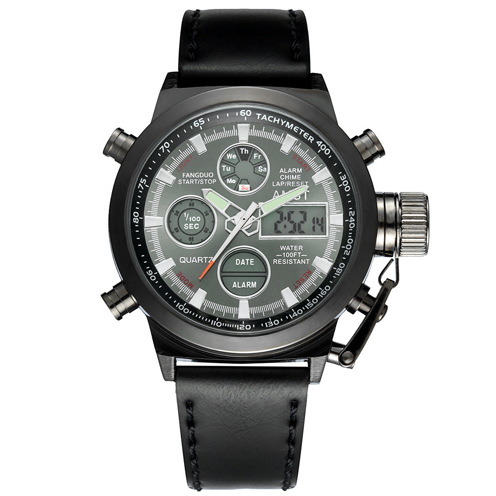 Retro minimalist men's electronic watch with stylish business casual sports design