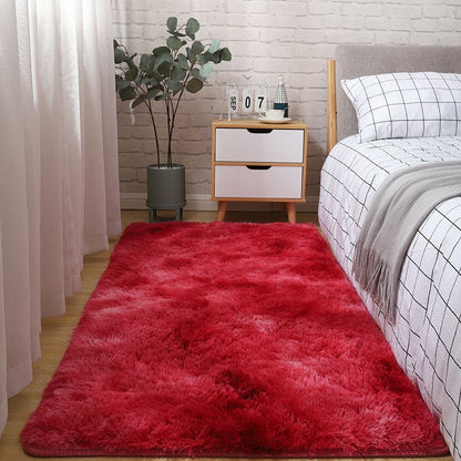 Solid color silk-wool carpet for bedroom bedside or living room décor