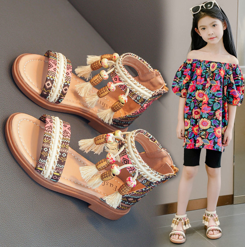 Summer Ethnic Style Retro Children's Roman Sandals