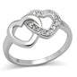 Alamode rhodium brass ring with AAA grade clear cubic zirconia, showcasing a shiny silver band and sparkling gemstone centerpiece.