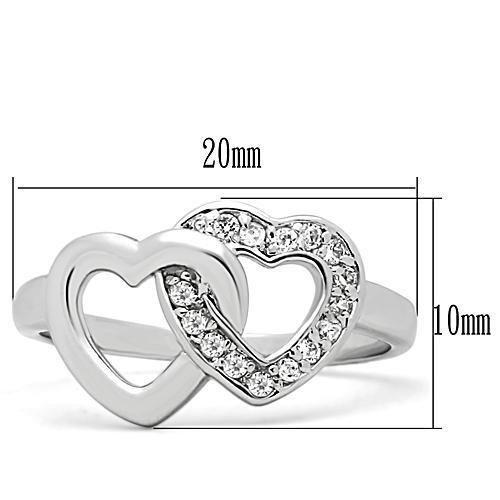 Alamode rhodium brass ring featuring a clear AAA grade cubic zirconia gemstone, elegant jewelry accessory with a polished finish.