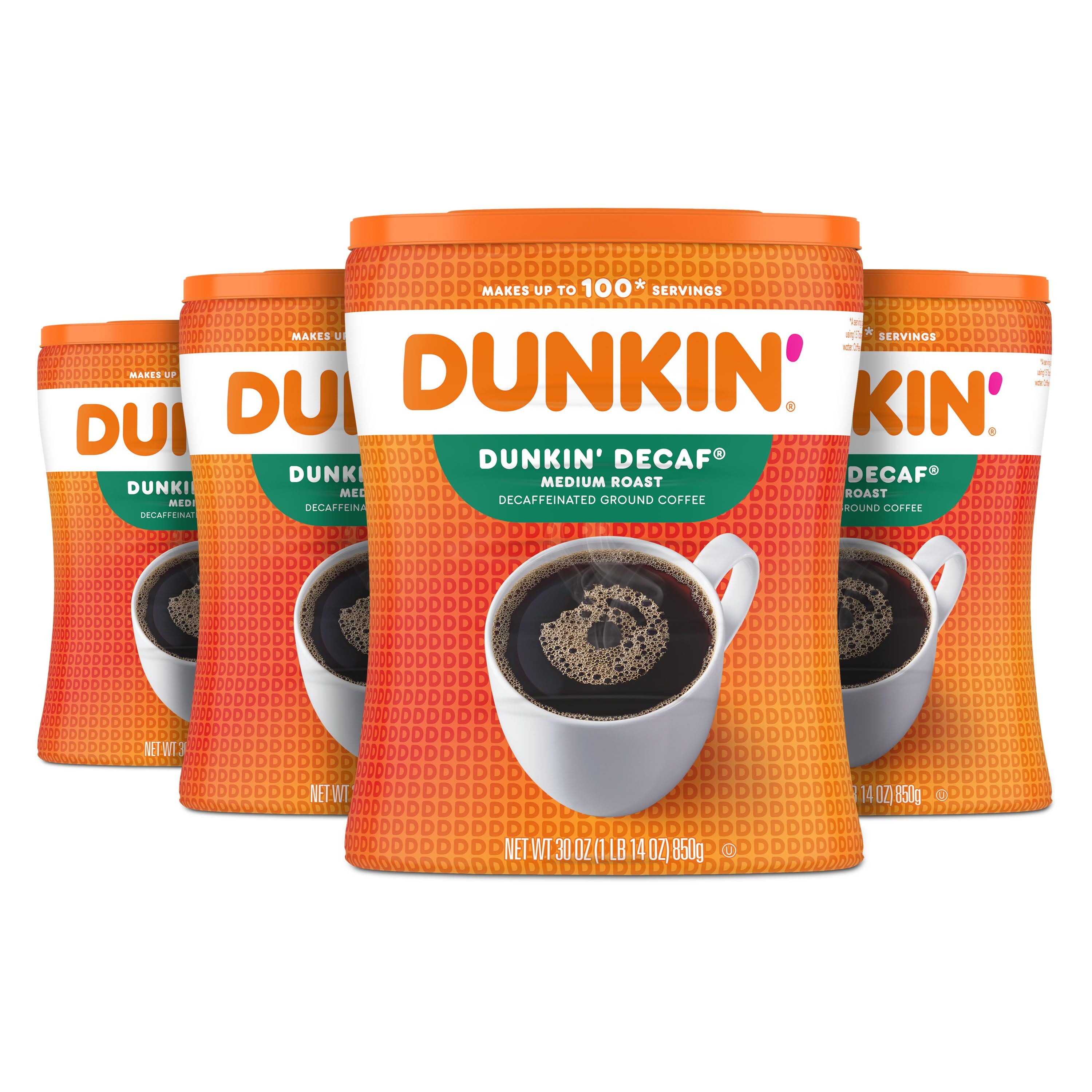 Dunkin’ Decaf Medium Roast Ground Coffee, 18 Oz Bag