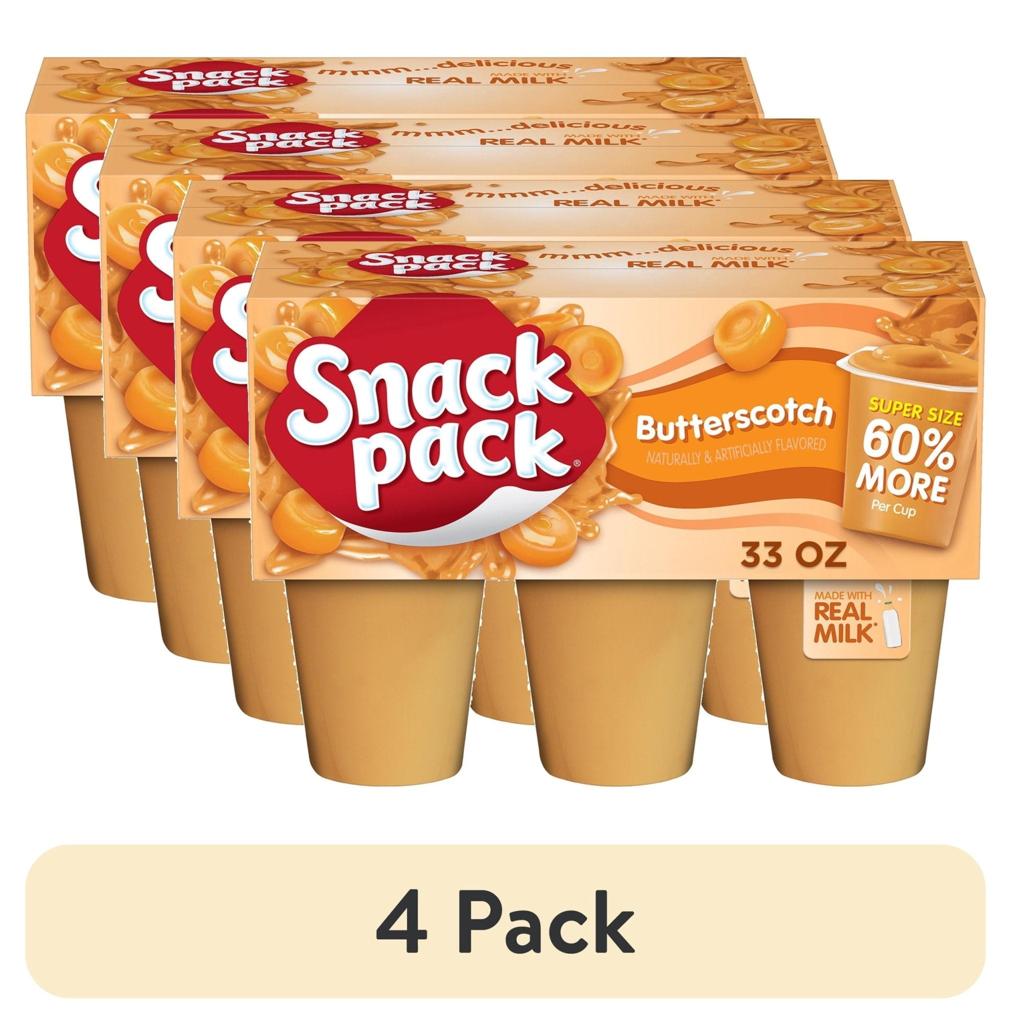 (4 Pack) Snack Pack Super Size Butterscotch Pudding, 5.5 Oz Pudding Cups, 6 Count - BACKUPMYFILESNOW.COM®