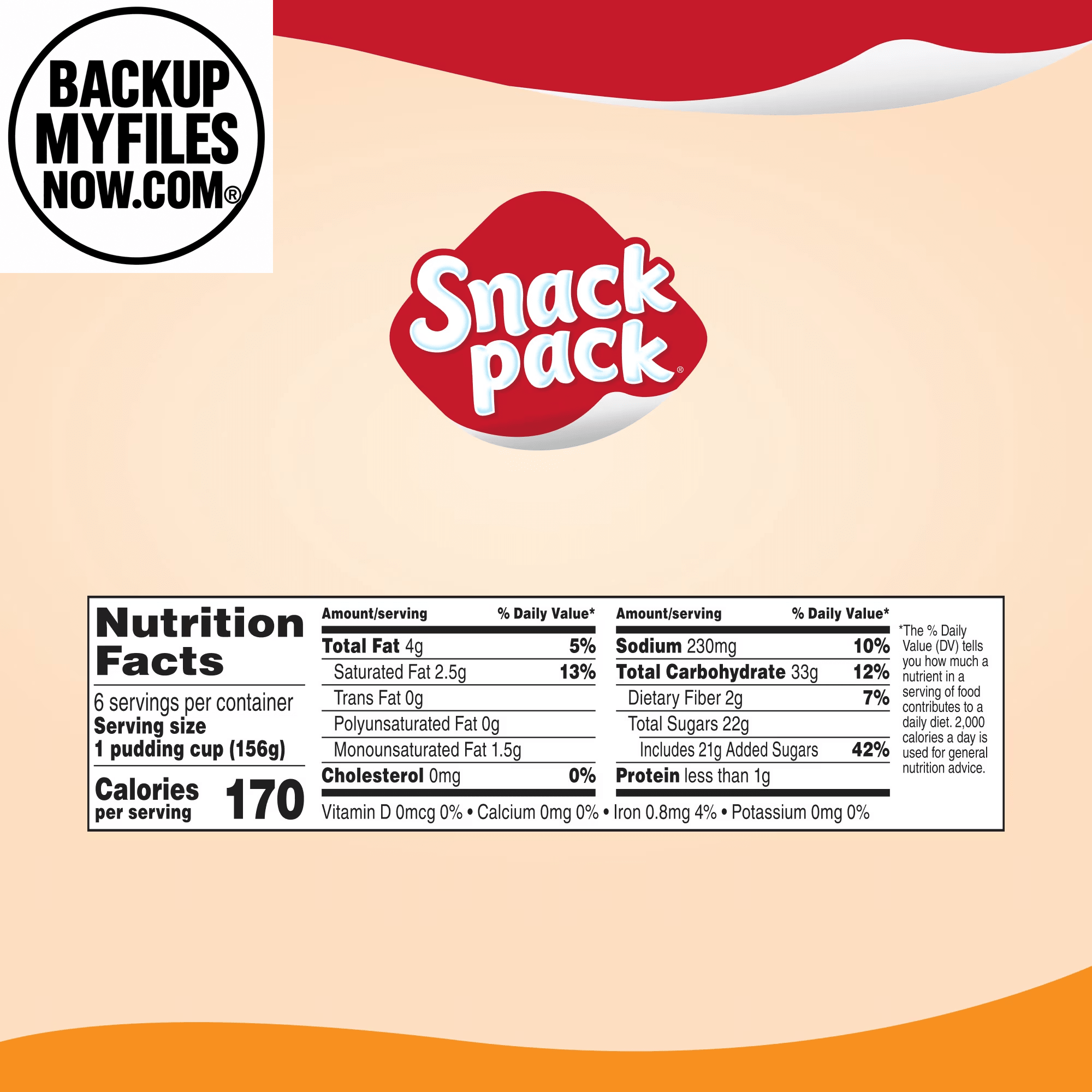 (4 Pack) Snack Pack Super Size Butterscotch Pudding, 5.5 Oz Pudding Cups, 6 Count - BACKUPMYFILESNOW.COM®