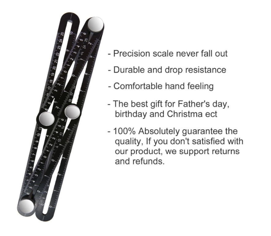 Four-sided ruler by My Store, showing measurement scales on four edges