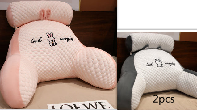 Fluffy triangle reading cushion, large soft lumbar backrest pillow for sofa, bed, or office chair