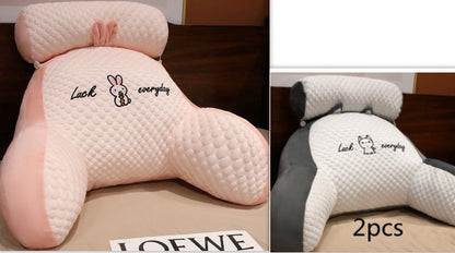 Fluffy triangle reading cushion, large soft lumbar backrest pillow for sofa, bed, or office chair