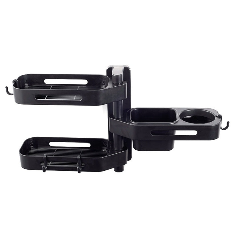 Rotating wall-mounted plastic storage box for kitchen, bathroom, and toilet debris, punch-free design
