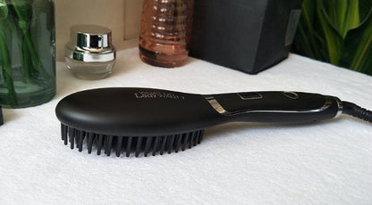 Ceramic hair straightening brush by My Store with heated bristles for smoothing and styling hair