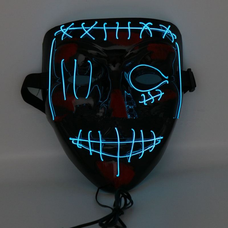 Halloween scary face hood, close-up view of the eerie mask design