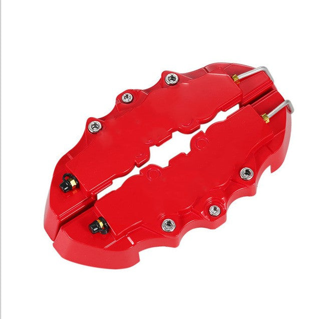 Four-piece brake caliper cover set for modified car brakes, red finish