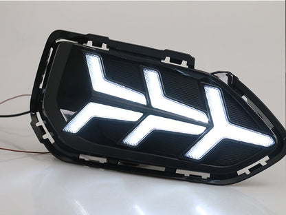 Two-color LED daytime running lights for modified cars, showing sleek automotive light strips