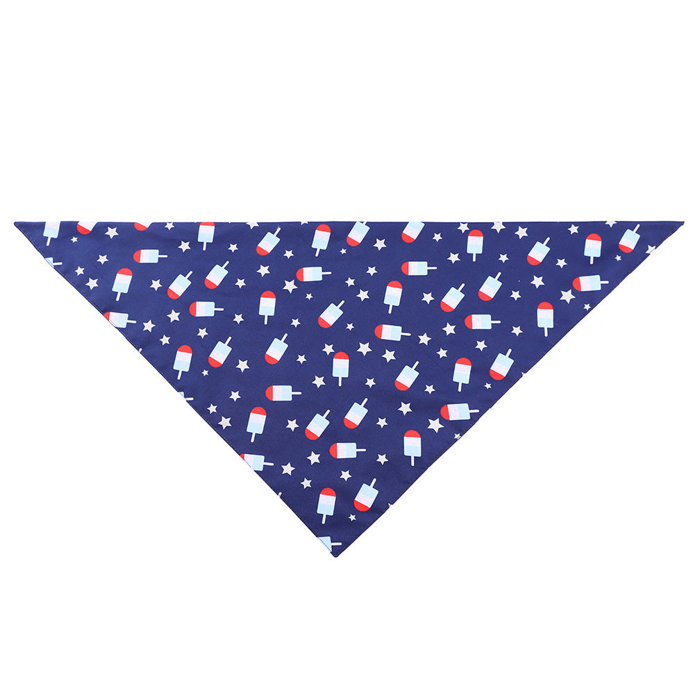 American flag pet drool scarf for dogs and cats in patriotic red, white, and blue design