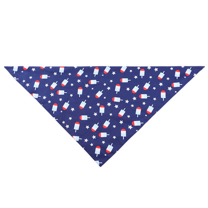 American flag pet drool scarf for dogs and cats in patriotic red, white, and blue design