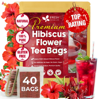 Hibiscus Dried Flowers Tea Bags
