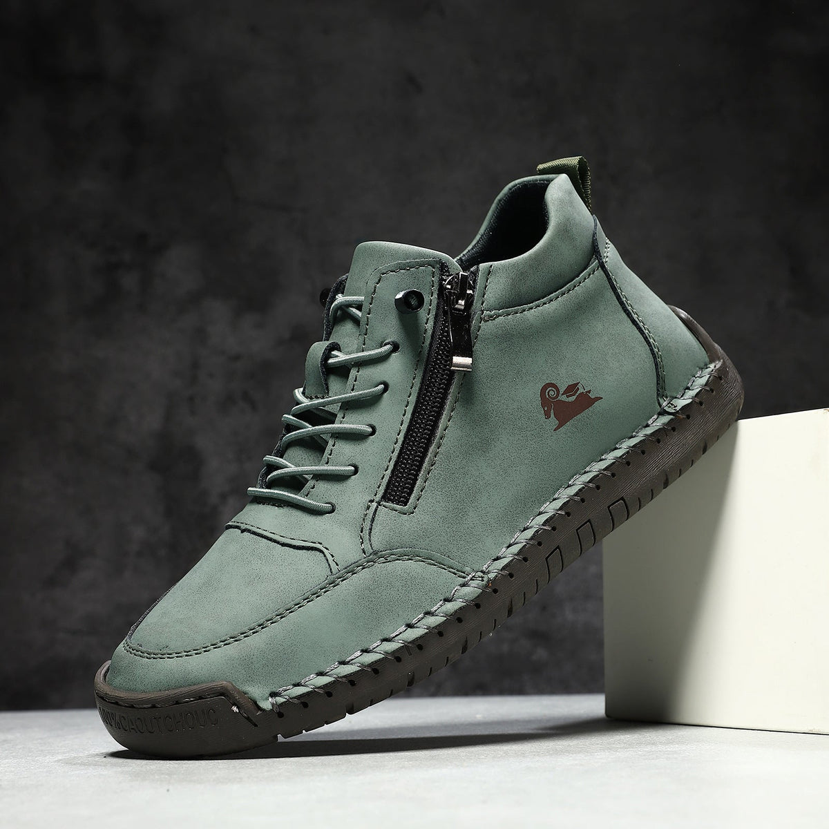 Hand-stitched women's soft-sole flat casual shoes in a simple, comfortable design