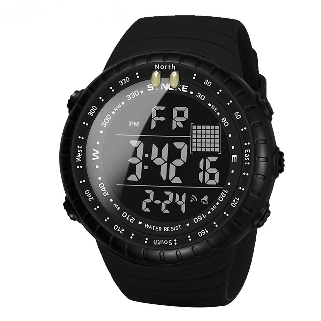 Waterproof multifunctional outdoor electronic watch for men with digital display and durable wristband