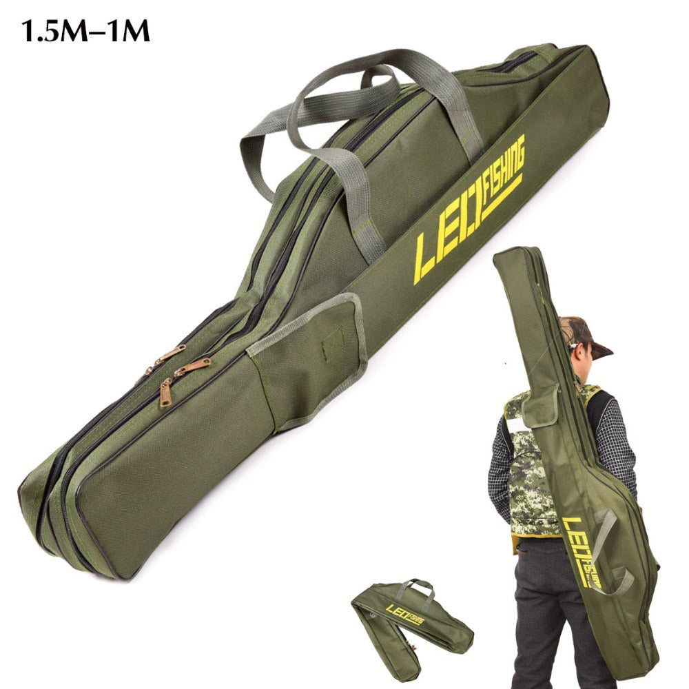 Foldable pot belly fishing rod bag by My Store, compact design for fishing gear storage