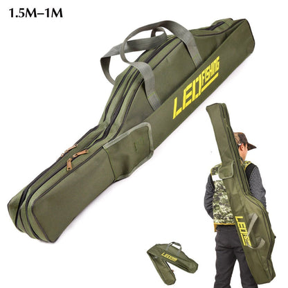 Foldable pot belly fishing rod bag by My Store, compact design for fishing gear storage