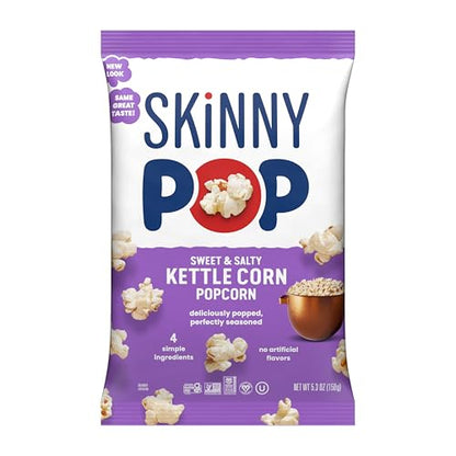 BackupMyFilesNow® SkinnyPop White Cheddar gluten-free popcorn in an 8 oz bag, whole grain snack with cheesy flavor.