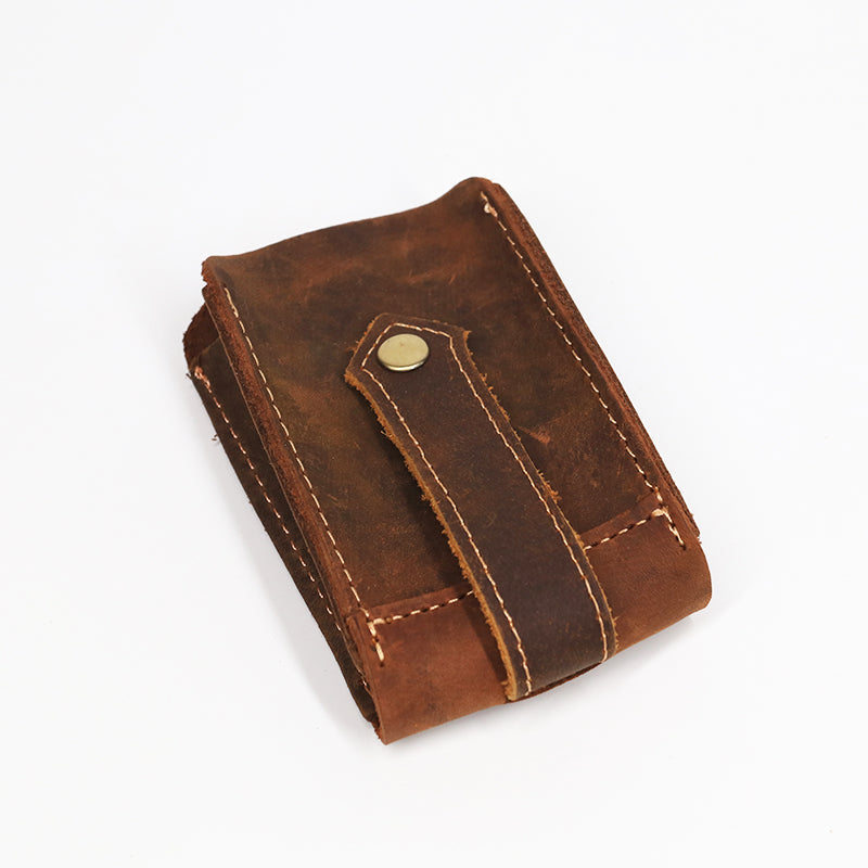 Leather key case by My Store, compact black leather holder for keys