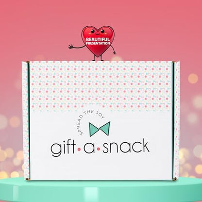 Nut Cravings gift snack box variety pack with healthy snacks and a 60-count greeting card for care packages or gifts.