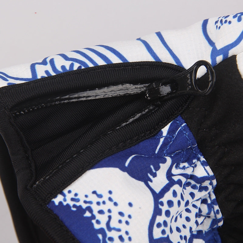Ski gloves outdoor three-finger warm gloves by My Store, insulated design for winter sports