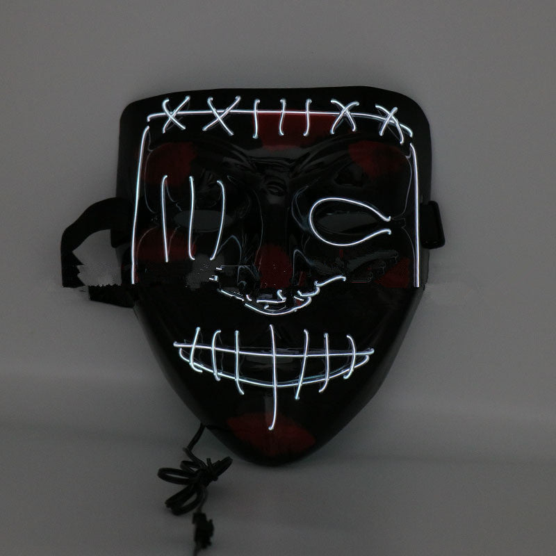 Halloween scary face hood mask with a spooky facial design and full head covering