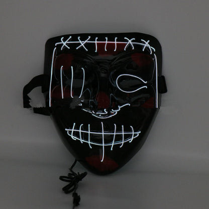 Halloween scary face hood mask with a spooky facial design and full head covering