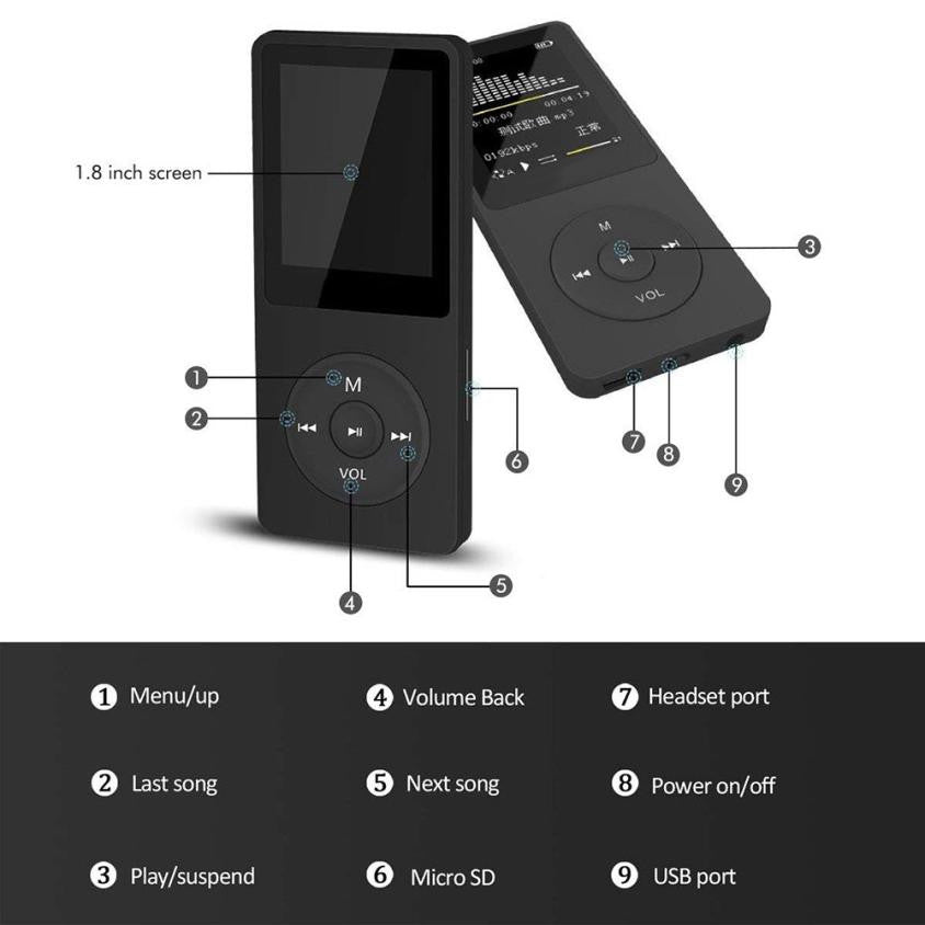 Portable MP3 player by My Store with compact design and audio playback controls