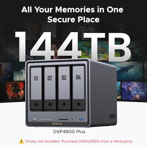 UGREEN DXP4800 Plus 4-bay NAS network attached storage device for families, creators, and small teams.