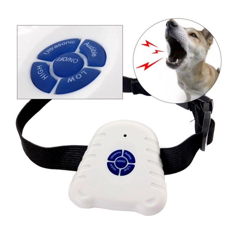 Anti bark collar dog stopper with adjustable strap and control unit for dog training