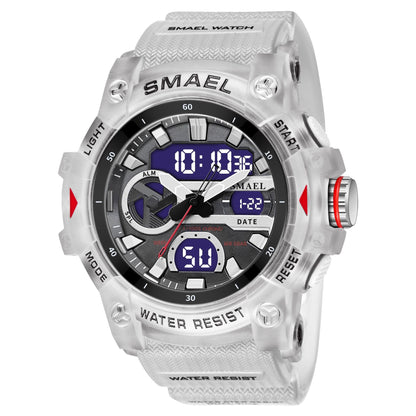 Waterproof outdoor electronic sports watch with durable digital display and sporty design