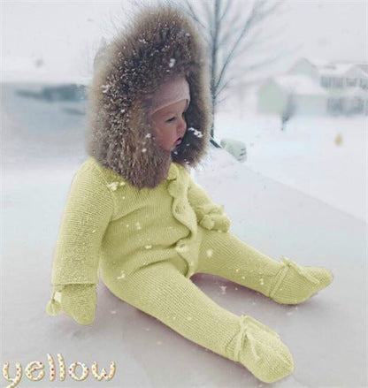 Warm hooded romper with cozy hood and full-body design by My Store